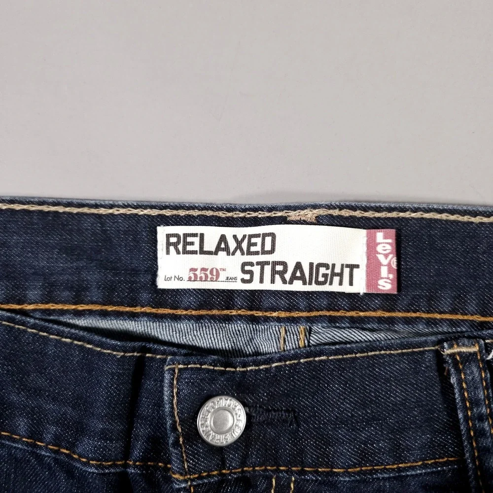 Levi's 559 Relaxed Straight Jeans Mens 40x30 Dark Wash Blue Denim Vintage